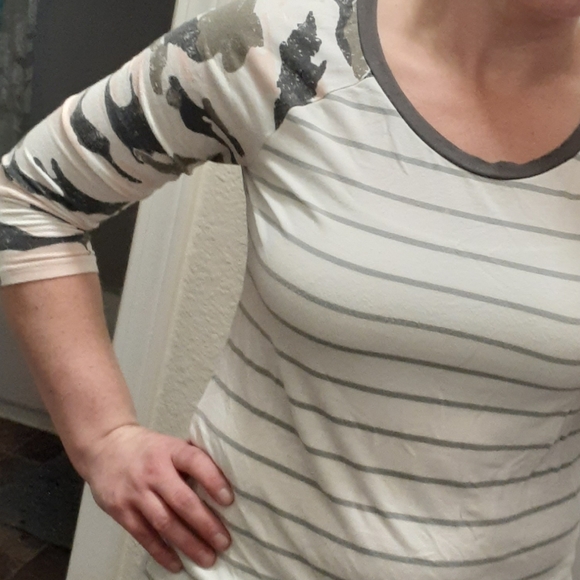 3/4in Sleeve Maurice's Striped/Camo print 24/7 Shirt - Picture 9 of 9